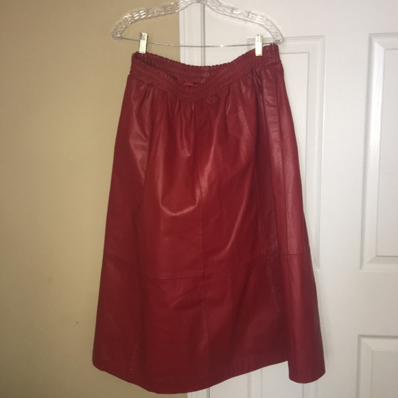 Dresses & Skirts - Genuine red leather maxi skirt